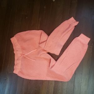 No Boundaries orange pink fuzzy sweatpants joggers